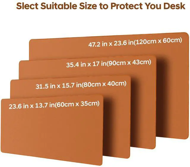 Alt view image 6 of 7 - Leather Desk Pad Protector, Office Desk Mat, Large Mouse Pad, Non-Slip PU Leather Desk Blotter, Waterproof Computer Desk Writing Pad for Office and Home (Brown, 31.5" x 15.7")