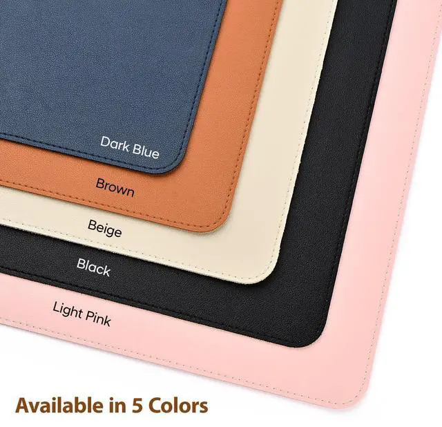 Alt view image 7 of 7 - Leather Desk Pad Protector, Office Desk Mat, Large Mouse Pad, Non-Slip PU Leather Desk Blotter, Waterproof Computer Desk Writing Pad for Office and Home (Brown, 31.5" x 15.7")
