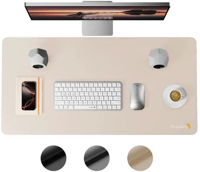 Main image of MP10 Leather Desk Mat, Large Mouse Pad- 31.5×15.8 inch, Non-Slip PU Leather Desk Pad Protector, Premium Desktop Mat for Computer, Keyboard and Mouse, Milk Tea