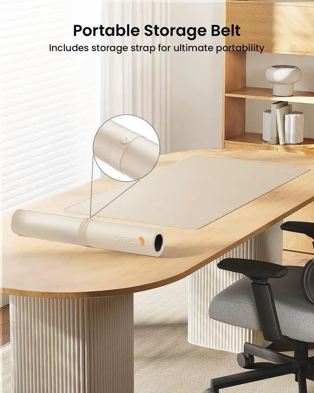 Alt view image 4 of 7 - MP10 Leather Desk Mat, Large Mouse Pad- 31.5×15.8 inch, Non-Slip PU Leather Desk Pad Protector, Premium Desktop Mat for Computer, Keyboard and Mouse, Milk Tea
