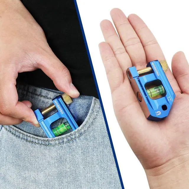 Alt view image 5 of 6 - Conduit Bending Level, Small Torpedo Magnetic Level, Bubble Vial for 90° Measurement, Aluminum Alloy Construction, 2.5-inch, Cobalt Blue
