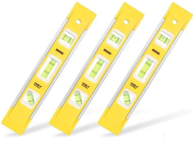 Main image of 9 Inch Magnetic Box Level Torpedo Level(3PCS),3 Different Bubbles/45°/90°/180°Measuring Shock Resistant Torpedo Level