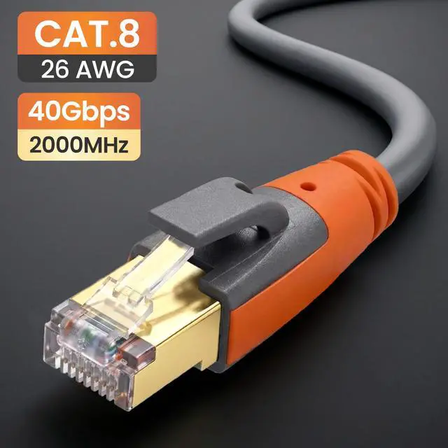 Alt view image 3 of 7 - Cat 8 Ethernet Cable 25ft, High Speed LAN Cables 40Gbps 2000MHz Shielded, Heavy Duty 26AWG Outdoor Indoor Cat8 RJ45 Internet Cord Compatible with Gaming PC PS5 Xbox Router Modem Office Industrial