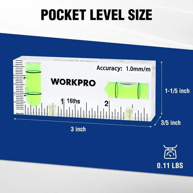 Alt view image 2 of 7 - Small Level, 3 Inch Mini Level Tool, Magnetic Level with 2 Different Bubbles 90°/180°, Shatterproof Cross Check Bubble Level, Pocket Level for Picture Hanging Tool