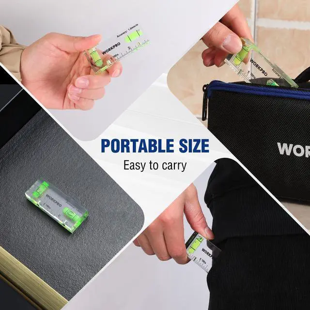 Alt view image 5 of 7 - Small Level, 3 Inch Mini Level Tool, Magnetic Level with 2 Different Bubbles 90°/180°, Shatterproof Cross Check Bubble Level, Pocket Level for Picture Hanging Tool