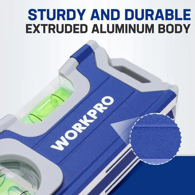 Alt view image 6 of 7 - 4-1/2 Inch Mini Magnetic Pocket Level, Aluminum Alloy, Cobalt Blue