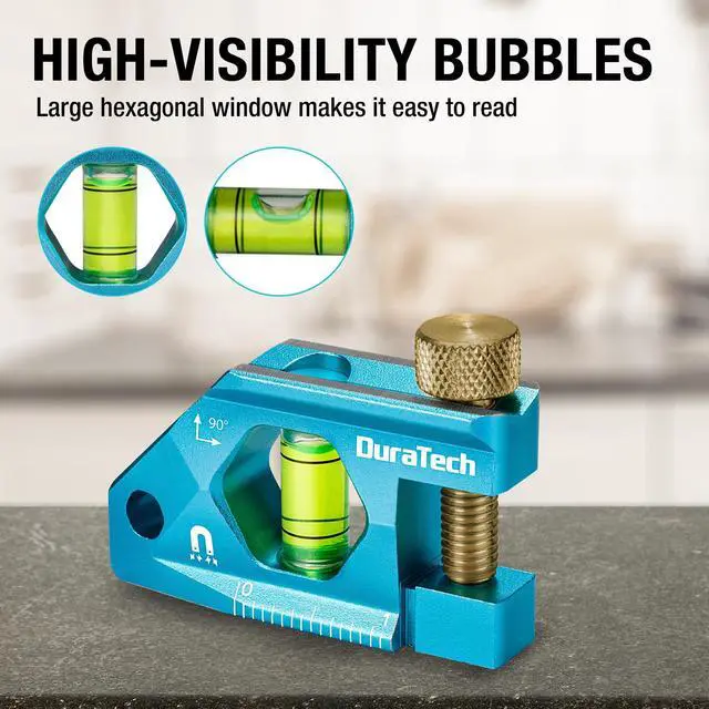 Alt view image 3 of 7 - 2.5-Inch Level, Magnetic Torpedo Level with 90° Bubbles, V-Groove, Large Viewing Window, Aluminum Alloy Body, Hanging Hole, SAE and Metric Scale for DIY Projects and Household Use
