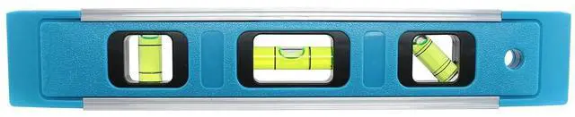 Alt view image 2 of 5 - 9 Inch Torpedo Level Magnetic, Small Leveler Tool with 3 Bubble Vials 45°/90°/180° and Overhead Viewing Window, Shock Resistant Bubble Level V-Groove for Piping and Conduit, Aluminum Alloy Frame