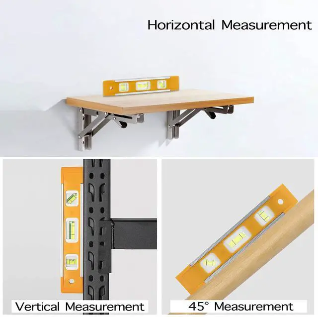 Alt view image 4 of 7 - 9 Inch Magnetic Torpedo Level with 3 Bubbles (Horizontal, Vertical, 45°) - Shock-Resistant ABS Frame, Heavy-Duty Magnetic Base, Bright Orange for Construction, Woodworking