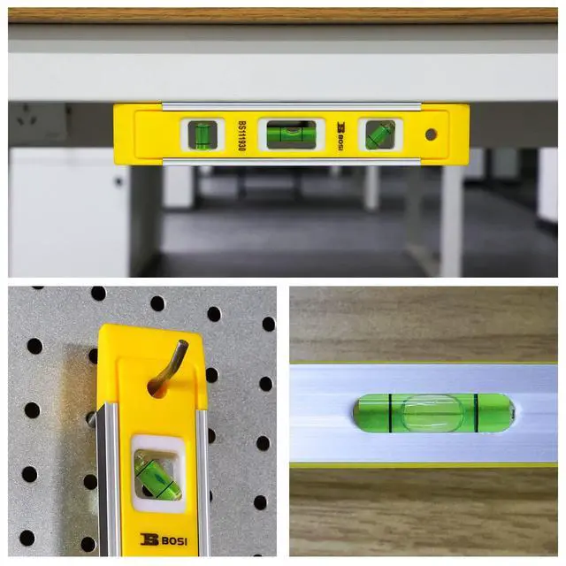 Alt view image 7 of 7 - 9 Inch Magnetic Torpedo Level, Magnetic Box Level 45°/90°/180° Bubbles, Small Level Tool for Measuring
