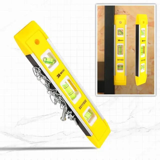 Alt view image 4 of 7 - 9 Inch Magnetic Torpedo Level, Magnetic Box Level 45°/90°/180° Bubbles, Small Level Tool for Measuring