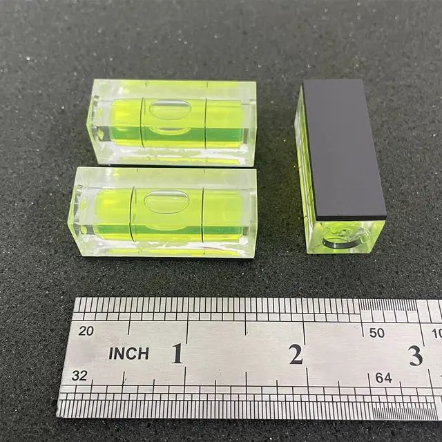 Alt view image 4 of 7 - 2Pcs Bubble Spirit Level with Magnetic Base 15x15x40mm Single Line Small Square Bubble Levels Measuring Layout Tools Levels