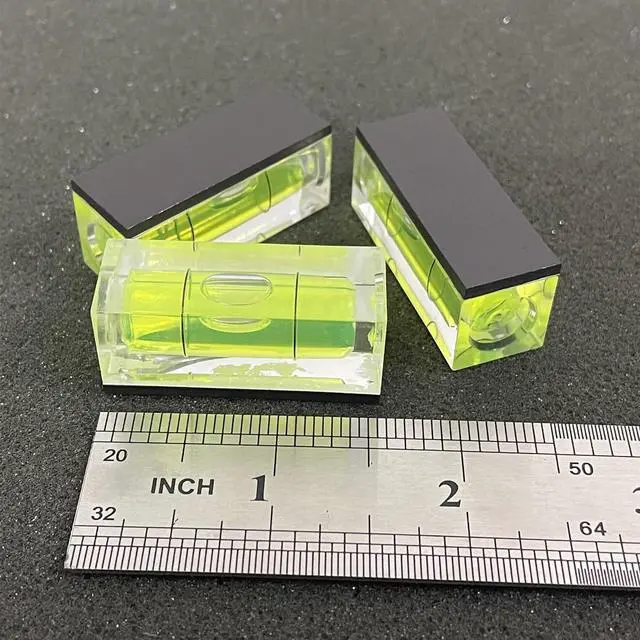 Alt view image 5 of 7 - 2Pcs Bubble Spirit Level with Magnetic Base 15x15x40mm Single Line Small Square Bubble Levels Measuring Layout Tools Levels
