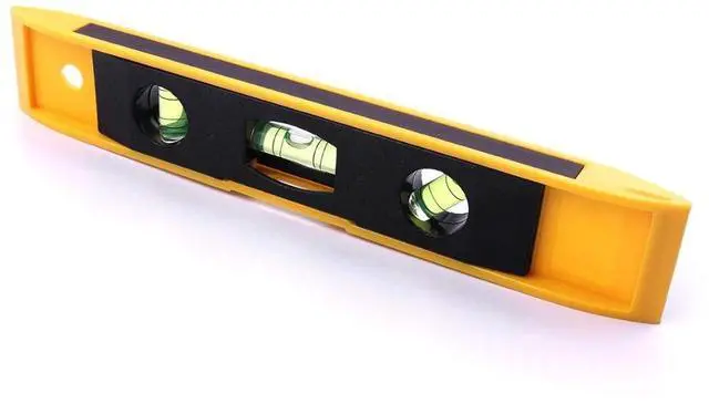 Alt view image 6 of 6 - Magnetic Torpedo Level, 3 Bubble Spirit Magnetic Ruler Level Measuring Instrument Tool (9" level)