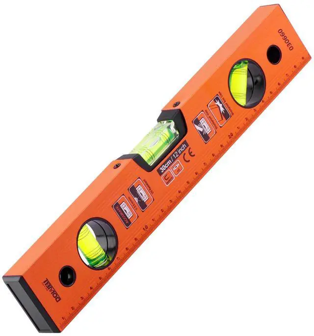 Main image of 12 Inch Magnetic Spirit Level with Metric Scale, 3 Different Bubbles-45°/90°/180°HY030660