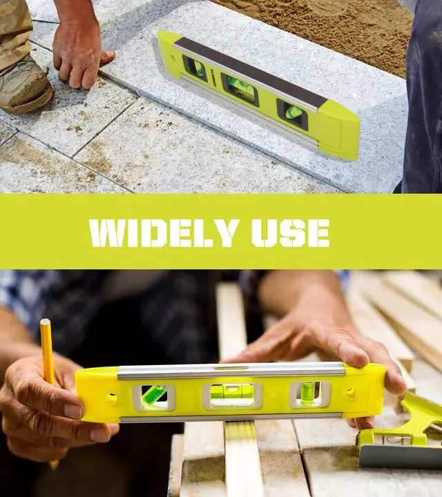 Alt view image 7 of 7 - Level & Tool Magnetic Aluminum Reinforced Torpedo Level, 9", Green (1PCS)