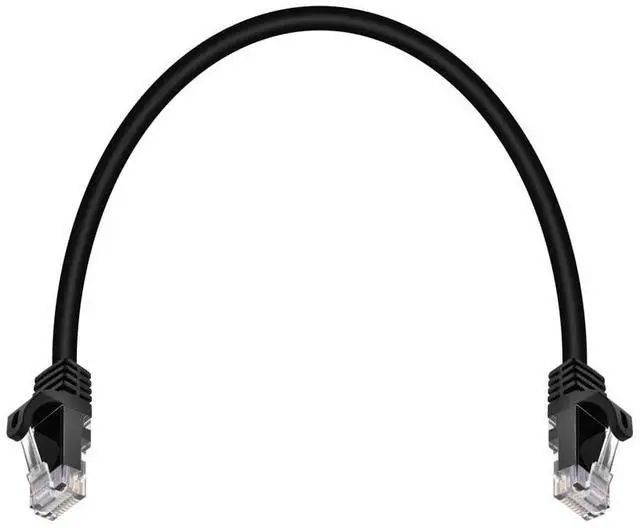 Alt view image 4 of 6 - Cat6 Ethernet Patch Cable - Snagless RJ45, 24AWG Stranded Pure Bare Copper Wire, 550Mhz, UTP, 1 Feet, Black - Flexboot Series