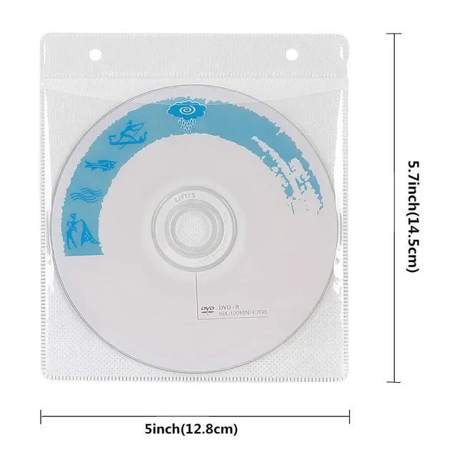 Alt view image 2 of 7 - CD Sleeve Case,Double-Sided Refill Plastic Sleeve for CD and DVD Storage Binders,100 Pack (White1)