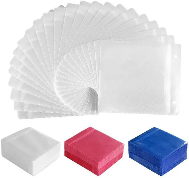 Alt view image 7 of 7 - CD Sleeve Case,Double-Sided Refill Plastic Sleeve for CD and DVD Storage Binders,100 Pack (White1)