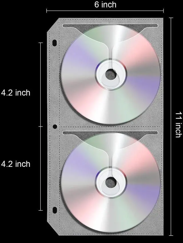 Alt view image 3 of 7 - CD Binder Pages, Refill Sheets for 3 Ring Binders Hold 48 DVDs