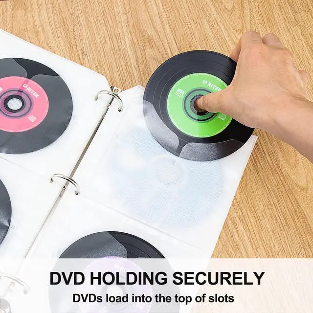 Alt view image 6 of 7 - CD Binder Pages, Refill Sheets for 3 Ring Binders Hold 48 DVDs