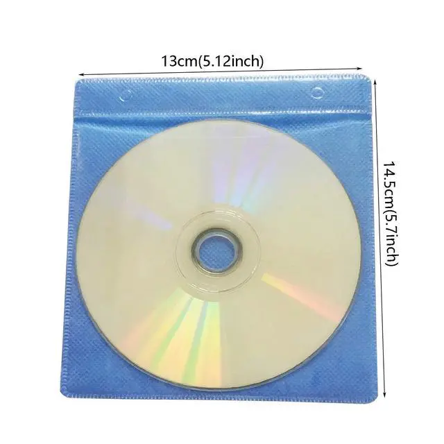 Alt view image 2 of 6 - CD/DVD/BluRay Sleeves,Double-Sided Refill Plastic Sleeve for CD and DVD Storage Binders,100 Pack (Blue)
