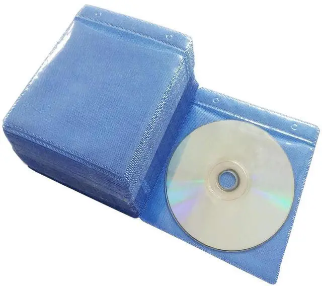 Alt view image 4 of 6 - CD/DVD/BluRay Sleeves,Double-Sided Refill Plastic Sleeve for CD and DVD Storage Binders,100 Pack (Blue)