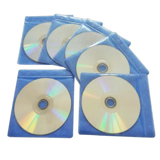 Alt view image 6 of 6 - CD/DVD/BluRay Sleeves,Double-Sided Refill Plastic Sleeve for CD and DVD Storage Binders,100 Pack (Blue)