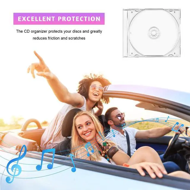 Alt view image 4 of 6 - 6 PCS Standard Single Clear CD Jewel Case, 10 mm Plastic Single DVD Disc Storage Box with Assembled Tray, Standard CD Cover Protection Replacement for Most Vehicles (Transparent)
