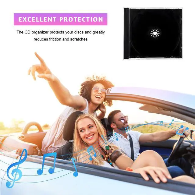 Alt view image 4 of 6 - 6 PCS Standard Single Clear CD Jewel Case, 10 mm Plastic Single DVD Disc Storage Box with Assembled Tray, Standard CD Cover Protection Replacement for Most Vehicles (Black)