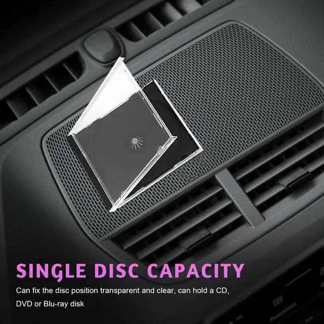 Alt view image 3 of 6 - 6 PCS Standard Single Clear CD Jewel Case, 10 mm Plastic Single DVD Disc Storage Box with Assembled Tray, Standard CD Cover Protection Replacement for Most Vehicles (Black)