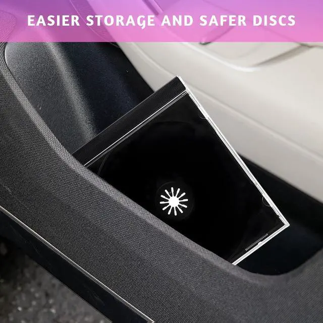Alt view image 5 of 6 - 6 PCS Standard Single Clear CD Jewel Case, 10 mm Plastic Single DVD Disc Storage Box with Assembled Tray, Standard CD Cover Protection Replacement for Most Vehicles (Black)