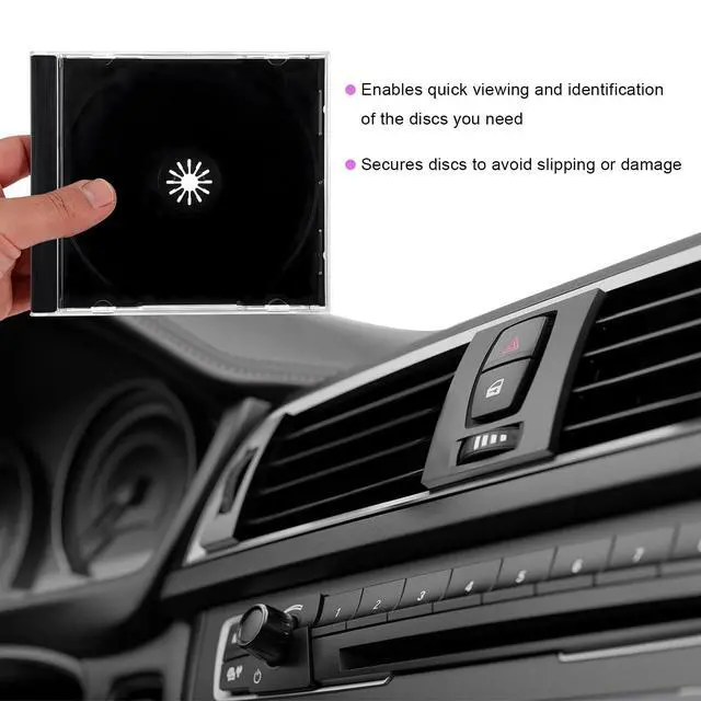 Alt view image 6 of 6 - 6 PCS Standard Single Clear CD Jewel Case, 10 mm Plastic Single DVD Disc Storage Box with Assembled Tray, Standard CD Cover Protection Replacement for Most Vehicles (Black)