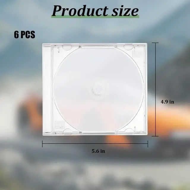 Alt view image 2 of 6 - 6PCS Car Standard Single Clear CD Jewel Case, Plastic Discs Storage Jewel Case for Protection Replacement, CD DVD Cover Holder with Assembled Tray, Universal for Vehicles (Transparent)
