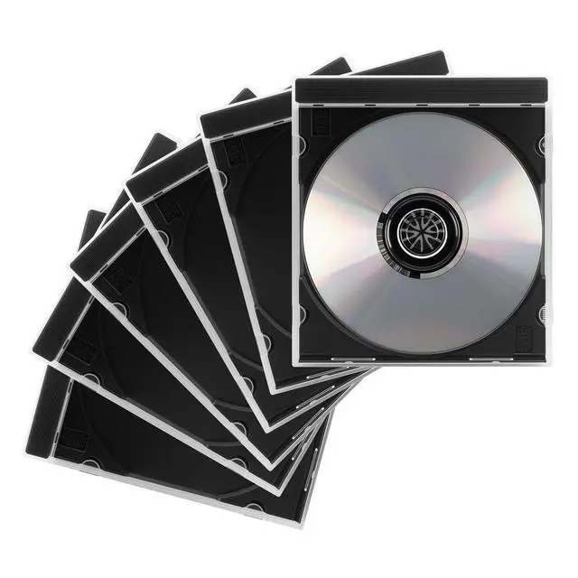 Main image of 6PCS Single Car CD Jewel Cases,Stackable Clear CD Cases with Black Tray,10mm Thickness Standard Plastic CDs Case Car Accessories Fit for Storing Discs,CDs,DVDs,Blu-Rays