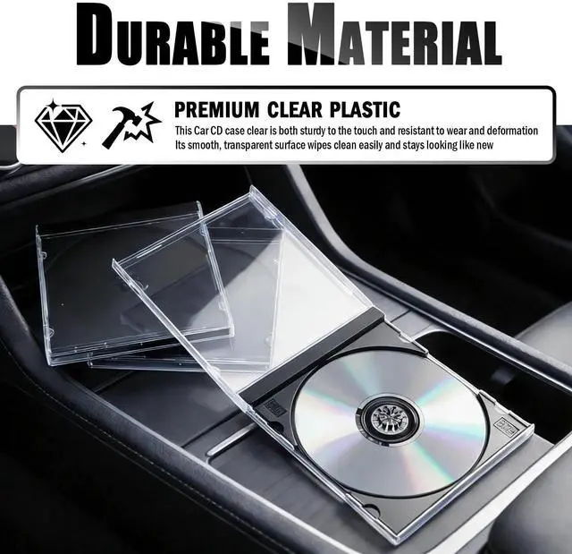 Alt view image 3 of 7 - 6PCS Single Car CD Jewel Cases,Stackable Clear CD Cases with Black Tray,10mm Thickness Standard Plastic CDs Case Car Accessories Fit for Storing Discs,CDs,DVDs,Blu-Rays