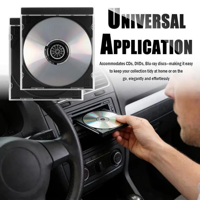 Alt view image 7 of 7 - 6PCS Single Car CD Jewel Cases,Stackable Clear CD Cases with Black Tray,10mm Thickness Standard Plastic CDs Case Car Accessories Fit for Storing Discs,CDs,DVDs,Blu-Rays