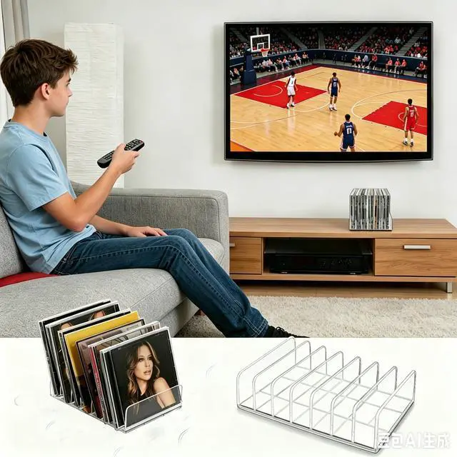 Alt view image 3 of 6 - 2 Pack Clear Acrylic CD Holder: CD Organizer & DVD/CD Rack - Vinyl Record Storage Holds up to 28 Standard CD Cases, CD Display Shelf for Media Music Collection and Desktop Storage