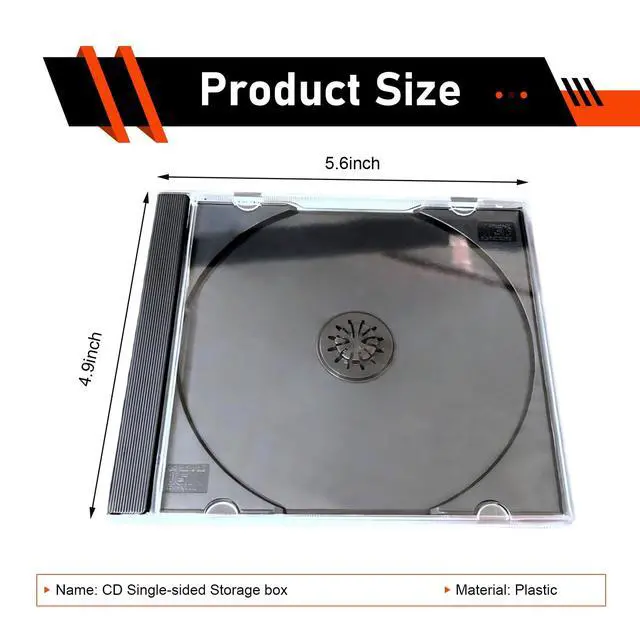 Alt view image 2 of 6 - 5 PCS Car CD Jewel Cases, Standard Single Clear CD Cases with Black Tray, Thickened Hard Plastic DVD Storage, Universal DVD Holder Car Accessories (Black)