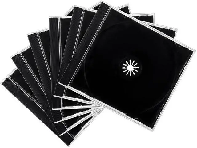Main image of 6 PCS Standard Single Clear CD Jewel Case, 10 mm CD Storage Case Disc Collection Organizer with Assembled Tray, Single Disc Protective Covers Plastic Replacement Box (Black)