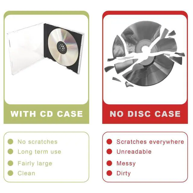 Alt view image 6 of 6 - 6 PCS Standard Single Clear CD Jewel Case, 10 mm CD Storage Case Disc Collection Organizer with Assembled Tray, Single Disc Protective Covers Plastic Replacement Box (Black)