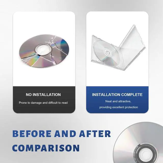 Alt view image 4 of 6 - 6 PCS Standard Single Clear CD Jewel Case, 10mm Vehicle Slim Clear Disc DVD Cases with Assembled Tray, Single CD Protective Cover Plastic Storage Box Replacement for Cars (Transparent)