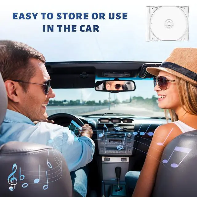 Alt view image 6 of 6 - 6 PCS Standard Single Clear CD Jewel Case, 10mm Vehicle Slim Clear Disc DVD Cases with Assembled Tray, Single CD Protective Cover Plastic Storage Box Replacement for Cars (Transparent)