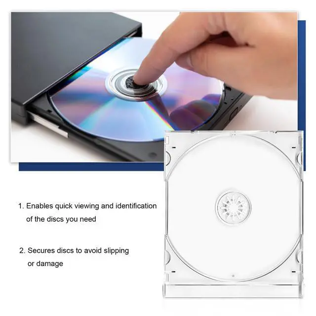 Alt view image 5 of 6 - 6 PCS Standard Single Clear CD Jewel Case, 10mm Vehicle Slim Clear Disc DVD Cases with Assembled Tray, Single CD Protective Cover Plastic Storage Box Replacement for Cars (Transparent)