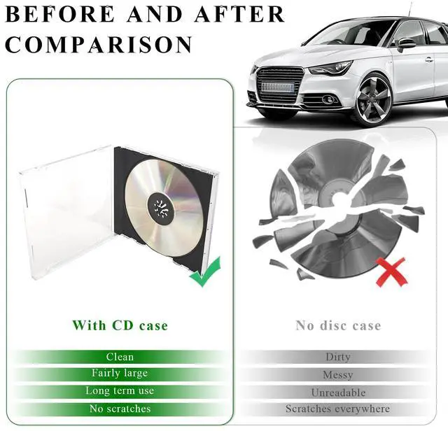 Alt view image 6 of 6 - 6 PCS Standard Single Clear CD Jewel Case, 10 mm Thin Clear CD Storage Case with Assembled Tray, Square-Shaped Single Plastic Disc DVD Storage Box Replacement for Most Cars (Black)