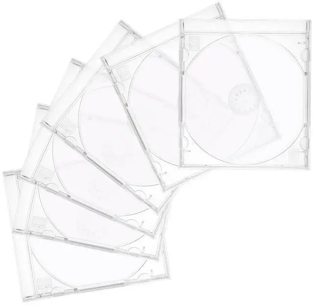 Main image of Car Single Clear CD Jewel Case, 6PCS 10 mm Standard Thickness CD Storage Box with Assembled Removable Tray, Automotive DVD Discs Protective Covers, Universal for Vehicles (Transparent)