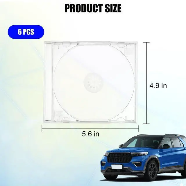 Alt view image 2 of 6 - Car Single Clear CD Jewel Case, 6PCS 10 mm Standard Thickness CD Storage Box with Assembled Removable Tray, Automotive DVD Discs Protective Covers, Universal for Vehicles (Transparent)