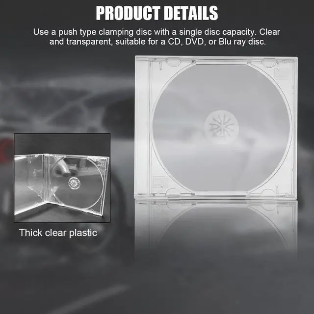 Alt view image 3 of 6 - Car Single Clear CD Jewel Case, 6PCS 10 mm Standard Thickness CD Storage Box with Assembled Removable Tray, Automotive DVD Discs Protective Covers, Universal for Vehicles (Transparent)