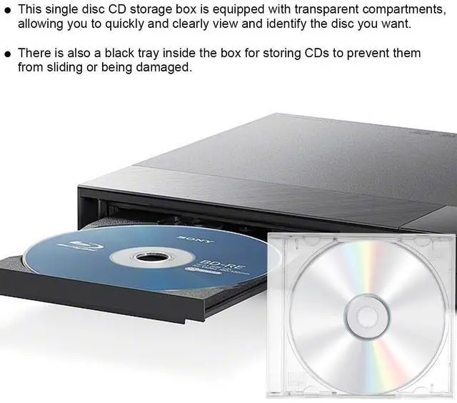 Alt view image 4 of 6 - Car Single Clear CD Jewel Case, 6PCS 10 mm Standard Thickness CD Storage Box with Assembled Removable Tray, Automotive DVD Discs Protective Covers, Universal for Vehicles (Transparent)