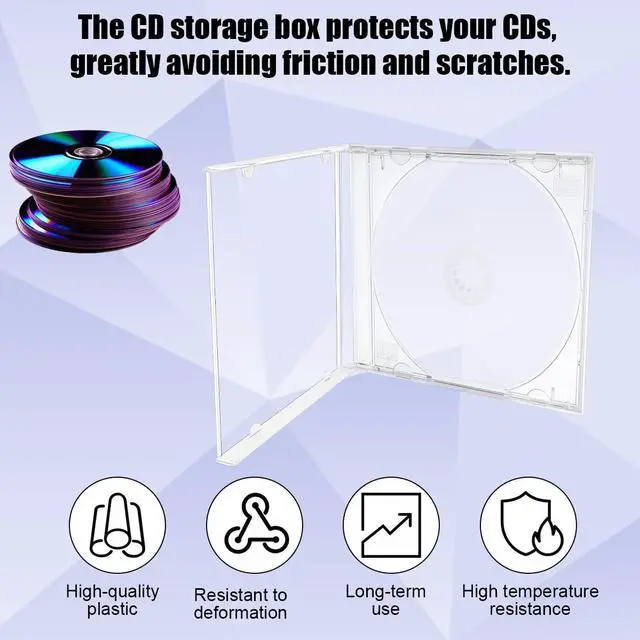 Alt view image 5 of 6 - Car Single Clear CD Jewel Case, 6PCS 10 mm Standard Thickness CD Storage Box with Assembled Removable Tray, Automotive DVD Discs Protective Covers, Universal for Vehicles (Transparent)